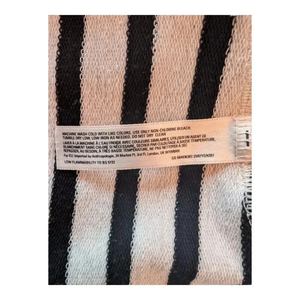 Anthropologie Saturday Sunday Striped Dress, Fit and Flare, Black & White, Sz L - Picture 7 of 11